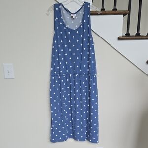 LuLaRoe Blue and White Polka Dot Dress